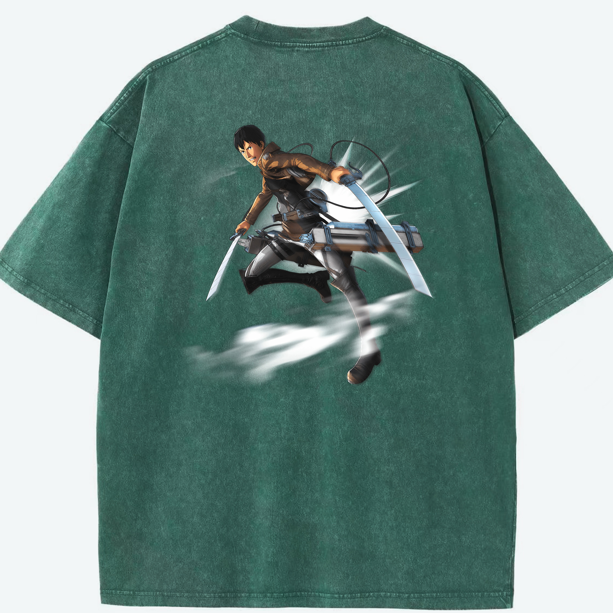 （画像用） 進撃の巨人 ベルトルト・フーバー Attack on Titan Bertholdt Hoover 綿100% ヴィンテージ風 半袖Tシャツ（背面プリント）
